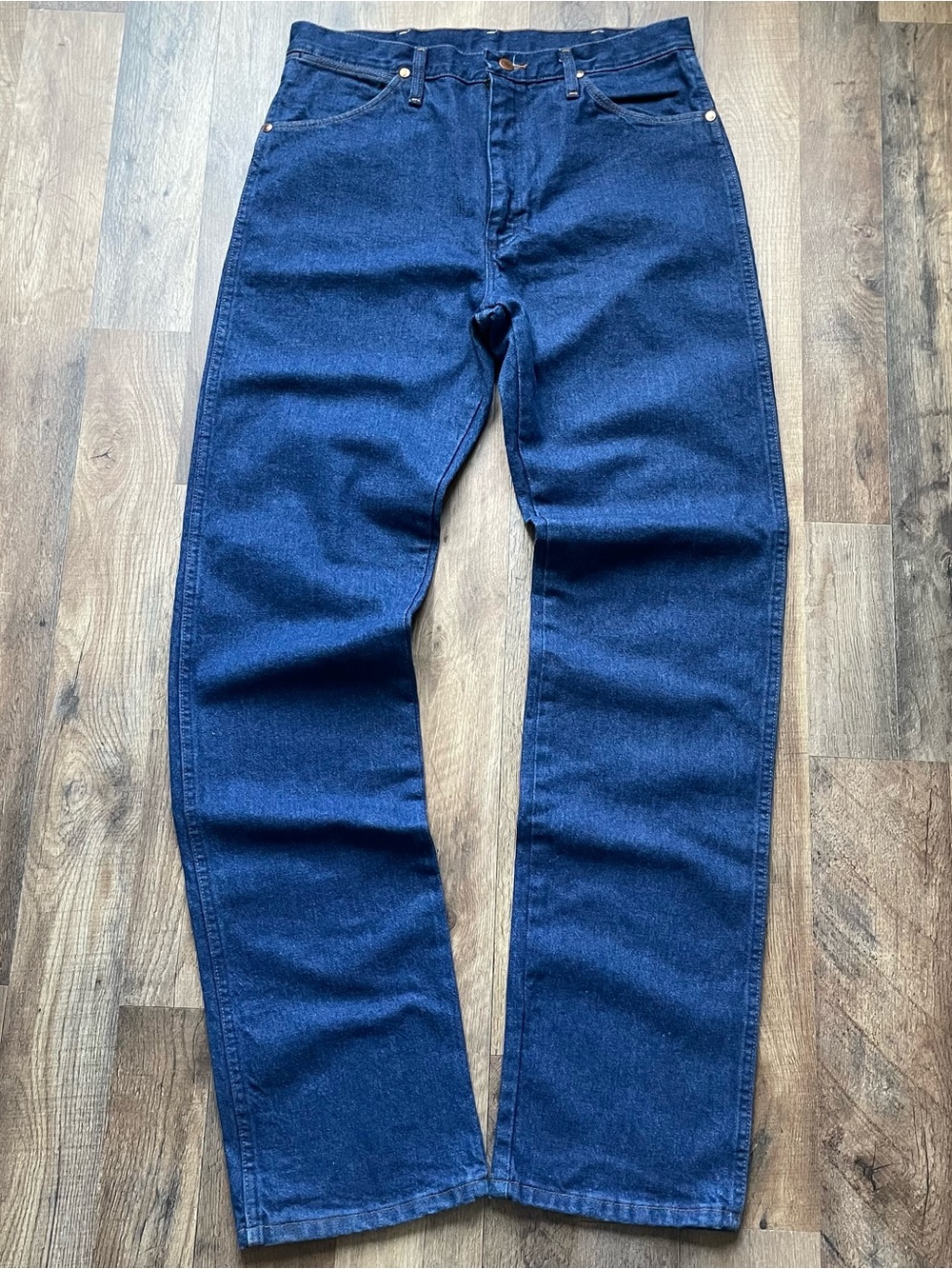 VTG Wrangler Men's Straight-Leg Jeans in Dark Blue Denim